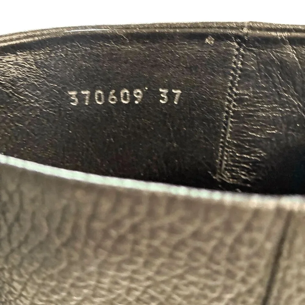 Gucci Sachalin Interlocking GG Riding Boots Black Leather EU 37 Knee High